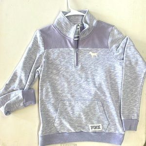 PINK 1/4 Zip Sweatshirt Heathered Purple